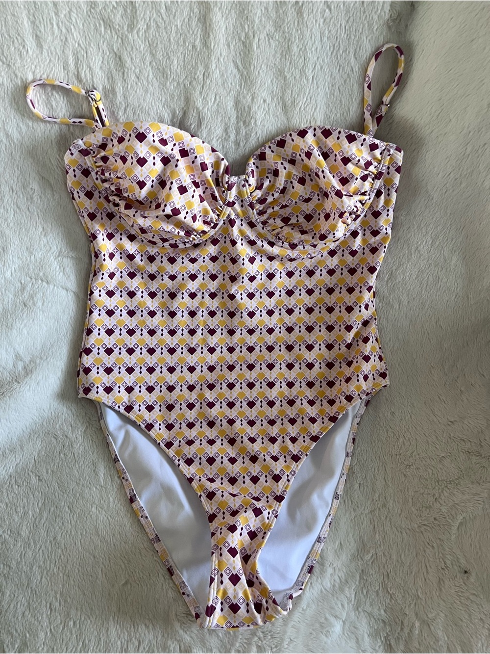 Charlie Holiday Printed One-Piece Swimsuit in Yellow and Purple